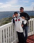 Enjoying the view from the top of the lighthouse with Ron